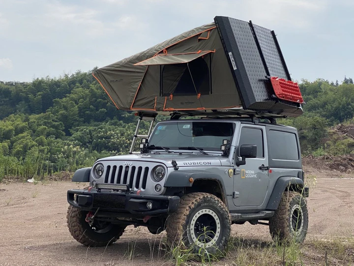 TUFF STUFF, STEALTH HARDSHELL ROOFTOP TENT, ALUMINUM, 3 PERSON, BLACK